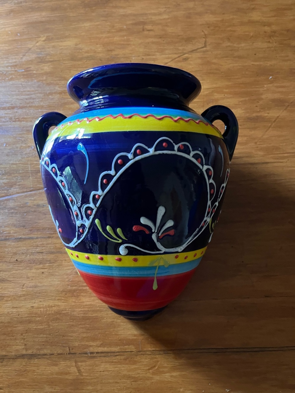 Vintage Spanish Andalusian Ceramic Wall Pocket Pot Flower Holder Decor Piece